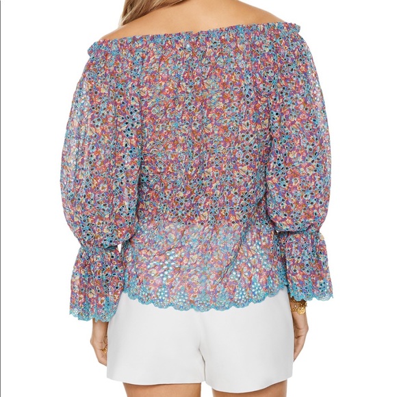 Ramy Brook Oakleigh Eyelet Off Shoulder Top NWT - Picture 2 of 4